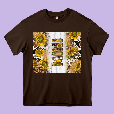 Western Mother's Day Mini With Cowhide And Sunflowers Tumbler Tbs Heavy Core Tee Designed By Tumblerdesignbyshophia