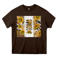Chocolate Brown western mother's day mini with cowhide and sunflowers tumbler tbs Heavy Core Tee - TumblerDesignByShophia