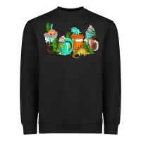 Black dinosaur coffee cups Heavyweight Sweatshirt - AdoDesignShop