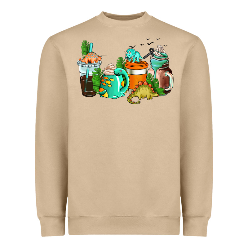 Dinosaur Coffee Cups Heavyweight Sweatshirt by AdoDesignShop | Teevron