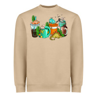 Mushroom dinosaur coffee cups Heavyweight Sweatshirt - AdoDesignShop