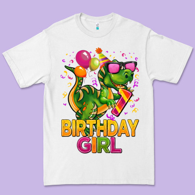 1st Birthday Girl T Rex Pink Premium Tee Designed By Cowgirlartshop