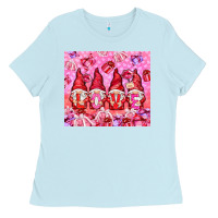 Baby Blue Love gnomies with gift boxes tumbler Ladies Tee - HowdyJamesFarm