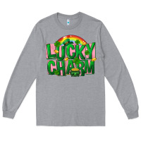 Heather Grey St Patricks Lucky Charm Long Sleeve Tee - FaDigitalArtStudio