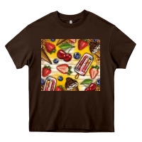 Chocolate Brown summer ice cream with fruits Heavy Core Tee - TumblerDesignByShophia