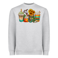 Heather Grey rodeo coffee cups Heavyweight Sweatshirt - AdoDesignShop