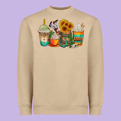 Rodeo Coffee Cups Heavyweight Sweatshirt Designed By Adodesignshop