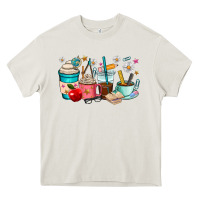 Cream teacher coffee cups Heavy Core Tee - RanaPortraitStore