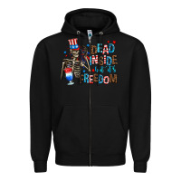 Black dead inside but its freedom Zipper Hoodie - AdoDesignShop