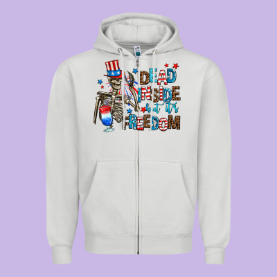 Dead Inside But Its Freedom Zipper Hoodie Designed By Adodesignshop