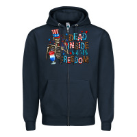 Navy dead inside but its freedom Zipper Hoodie - AdoDesignShop