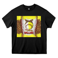 Black raising ballers with baseball and softball leopard tumbler tbs Heavy Core Tee - TumblerDesignByShophia