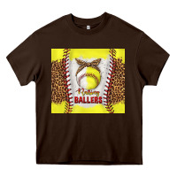 Chocolate Brown raising ballers with baseball and softball leopard tumbler tbs Heavy Core Tee - TumblerDesignByShophia
