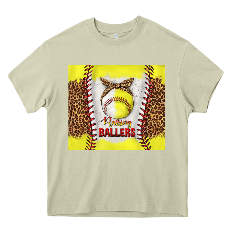 Raising Ballers With Baseball And Softball Leopard Tumbler Tbs Heavy Core Tee by TumblerDesignByShophia | Teevron