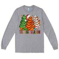 Heather Grey Tis' The Season Basketball Christmas Cakes Long Sleeve Tee - BundleAndBundleShop