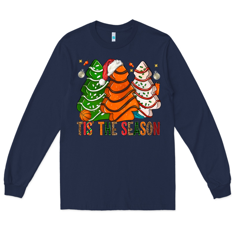 Tis' The Season Basketball Christmas Cakes Long Sleeve Tee by BundleAndBundleShop | Teevron