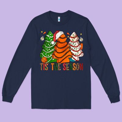 Tis' The Season Basketball Christmas Cakes Long Sleeve Tee Designed By Bundleandbundleshop
