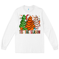 White Tis' The Season Basketball Christmas Cakes Long Sleeve Tee - BundleAndBundleShop
