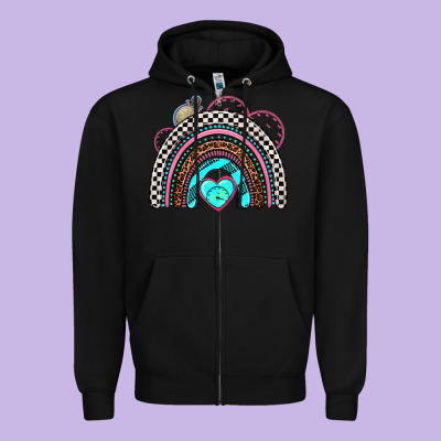 Race Rainbow Zipper Hoodie Designed By Adodesignshop