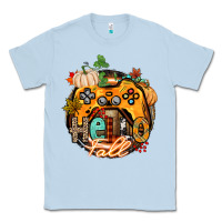 Dusty Blue hello fall gamer Classic Tee - CowGirlArtShop