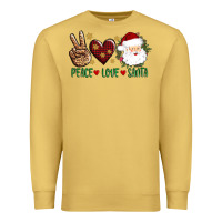 Antique Gold peace love Santa Premium Sweatshirt - AdoDesignShop