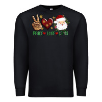 Black peace love Santa Premium Sweatshirt - AdoDesignShop