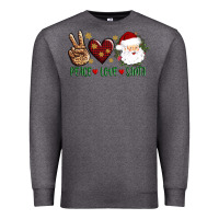 Charcoal Heather peace love Santa Premium Sweatshirt - AdoDesignShop
