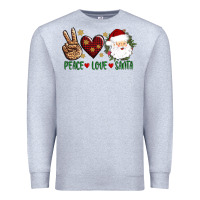 Heather Grey peace love Santa Premium Sweatshirt - AdoDesignShop