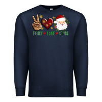 Navy peace love Santa Premium Sweatshirt - AdoDesignShop