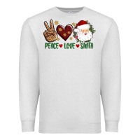 Oatmeal Heather peace love Santa Premium Sweatshirt - AdoDesignShop