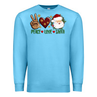 Ocean Blue peace love Santa Premium Sweatshirt - AdoDesignShop