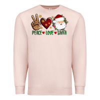 Pale Pink peace love Santa Premium Sweatshirt - AdoDesignShop
