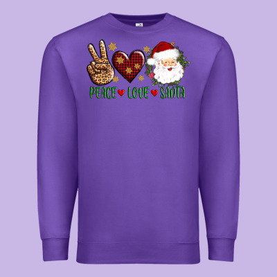 Peace Love Santa Premium Sweatshirt Designed By Adodesignshop