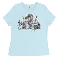 Baby Blue brain cancer warrior Ladies Tee - CowGirlArtShop