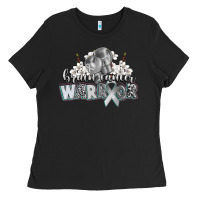 Black brain cancer warrior Ladies Tee - CowGirlArtShop
