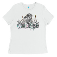White brain cancer warrior Ladies Tee - CowGirlArtShop