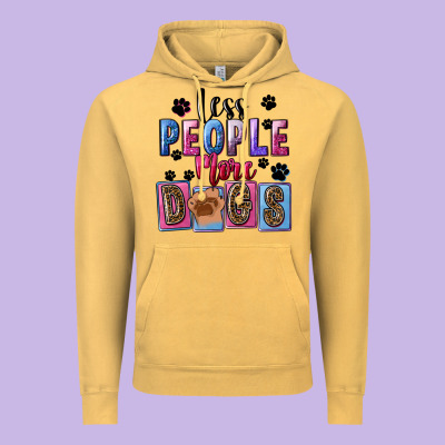 Less People More Dogs Vintage Hoodie Designed By Fadigitalartstudio