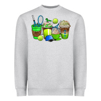 Heather Grey tennis coffee cups Heavyweight Sweatshirt - AdoDesignShop