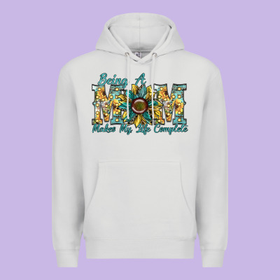 Being A Mom Makes My Life Complete Premium Hoodie Designed By Sublimationcraftshop