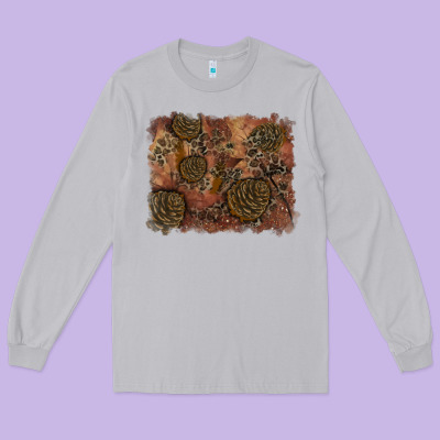 Glitter Leopard Fall Background Long Sleeve Tee Designed By Ranaportraitstore