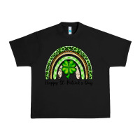 Black Happy St. Patrick's Day rainbow Urban Heavy Tee - OliviaCreatesArt