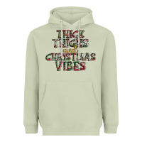 Matcha thick thighs and Christmas vibes Heavyweight Hoodie - AdoDesignShop