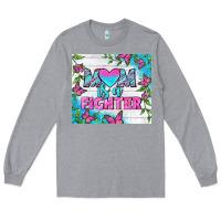 Heather Grey Mom Is A Fighter Tumbler Long Sleeve Tee - BundleAndBundleShop