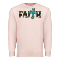 Pale Pink faith christmas cross Premium Sweatshirt - AdoDesignShop