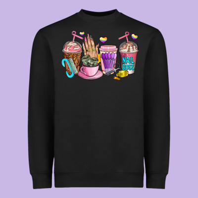 Nail Art  Coffee Cups Heavyweight Sweatshirt Designed By Adodesignshop