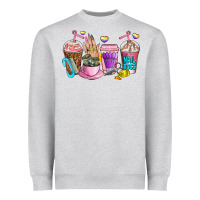 Heather Grey nail art  coffee cups Heavyweight Sweatshirt - AdoDesignShop