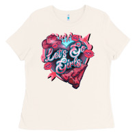 Bone Let's go girls pink Valentine's Day Ladies Tee - HowdyJamesFarm