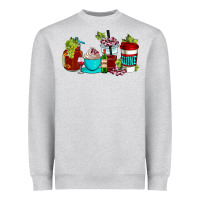 Heather Grey wine coffee cups Heavyweight Sweatshirt - AdoDesignShop