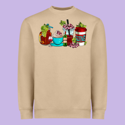 Wine Coffee Cups Heavyweight Sweatshirt Designed By Adodesignshop