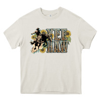 Cream Yee haw Cowboy western Heavy Core Tee - HowdyJamesFarm